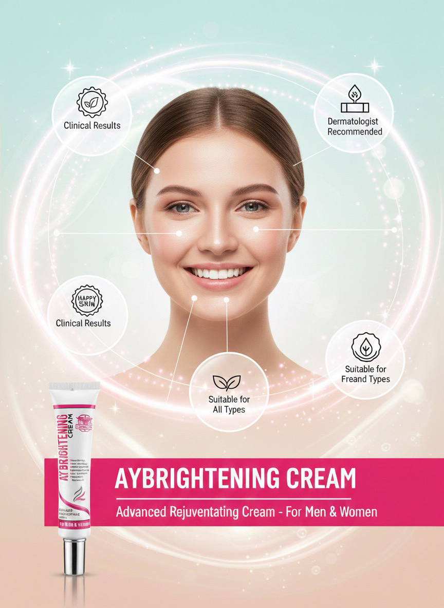 AY Brightening Cream for glowing skin, suitable for all types, dermatologist recommended