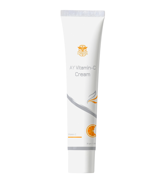 AY Aesthetic AY Vitamin-C Cream in a white squeeze tube with orange accents